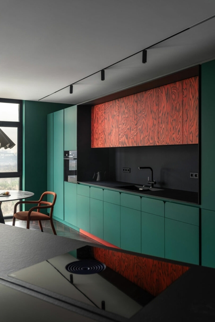 colorful contemporary kitchen cabinets