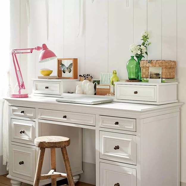 white desk