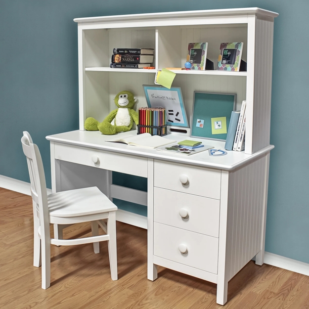 white desk and chair