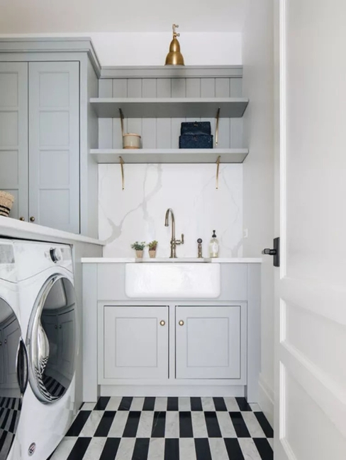 black white floor tiles