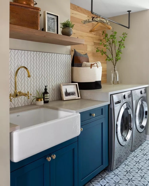 modern laundry room design wall floor tiles