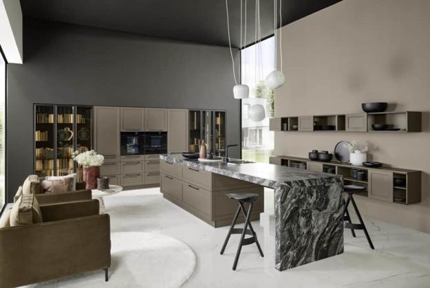 large marble kitchen island
