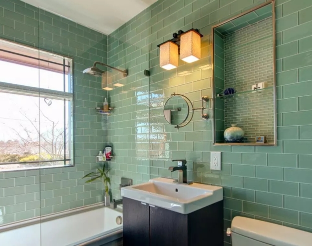 glass tiles modern bathroom design remodeling ideas