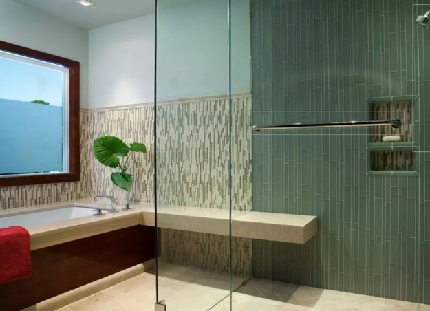 glass tiles modern bathroom design remodeling ideas