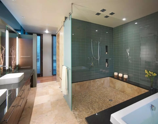 glass tiles modern bathroom design remodeling ideas
