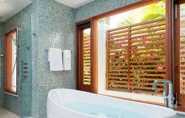 glass tiled wall