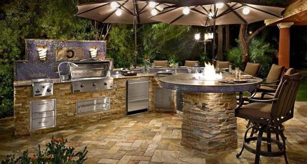 modern grilling areas backyard ideas