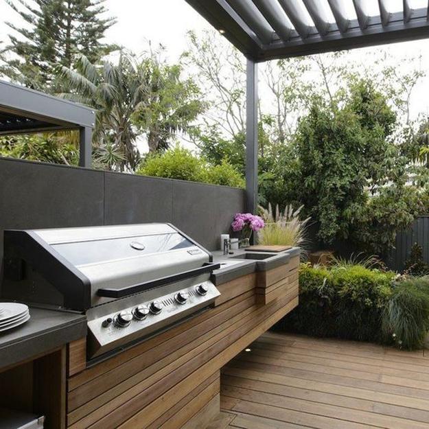 modern grilling areas backyard ideas