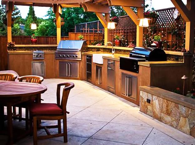 modern grilling areas backyard ideas