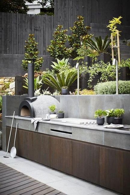 modern grilling areas backyard ideas
