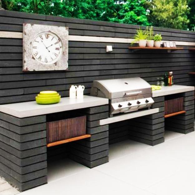 modern grilling areas backyard ideas