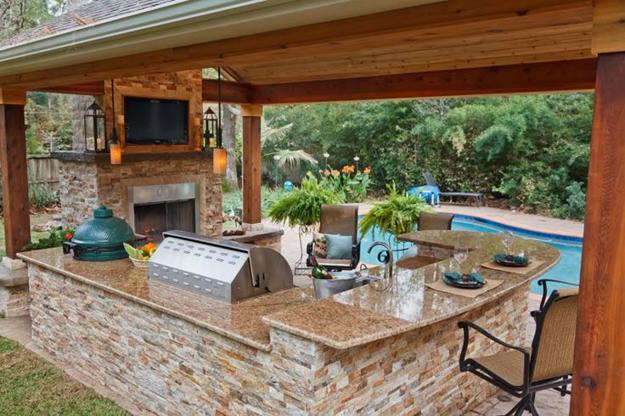 modern grilling areas backyard ideas