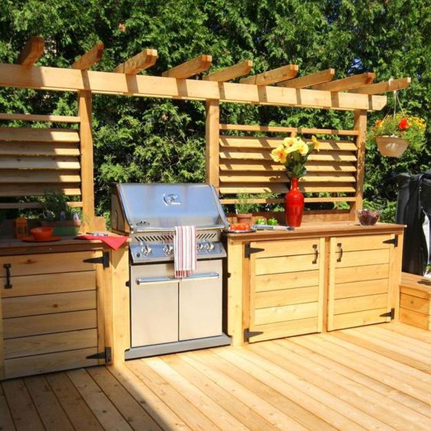 modern grilling areas backyard ideas