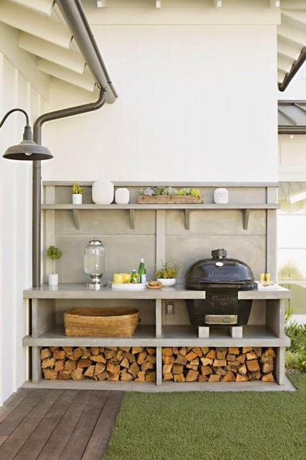 modern grilling areas backyard ideas