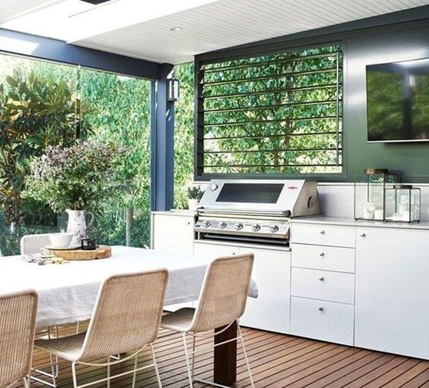 modern grilling areas backyard ideas