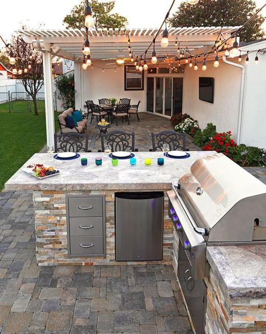 modern grilling areas backyard ideas