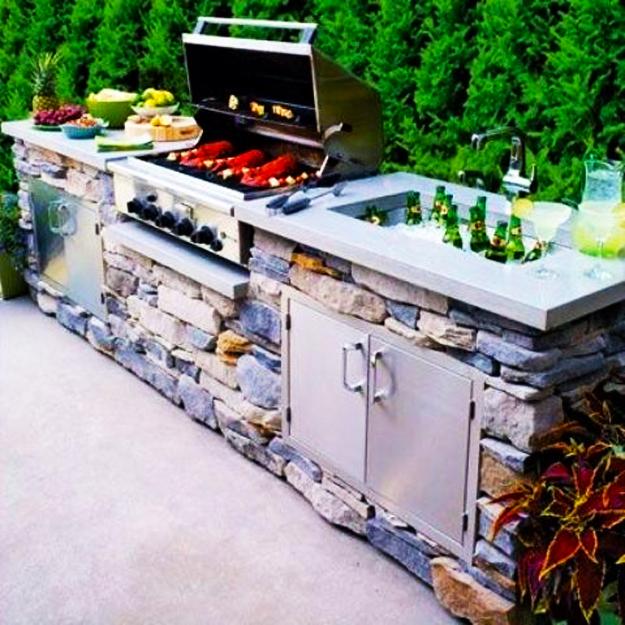 modern grilling areas backyard ideas