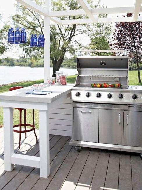 modern grilling areas backyard ideas