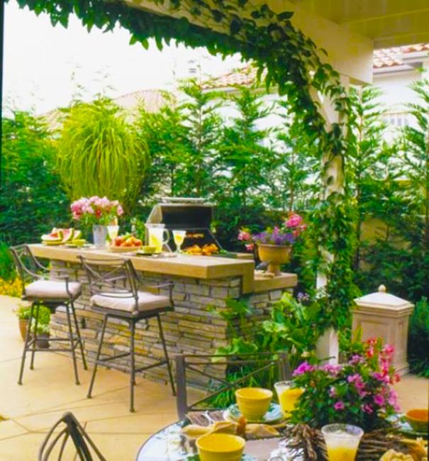 modern grilling areas backyard ideas