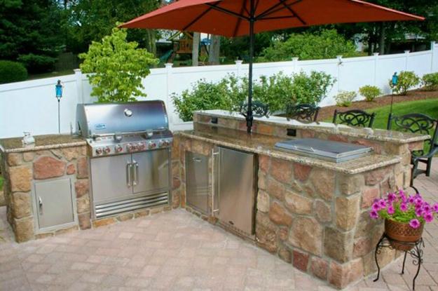 modern grilling areas backyard ideas