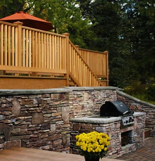 modern grilling areas backyard ideas
