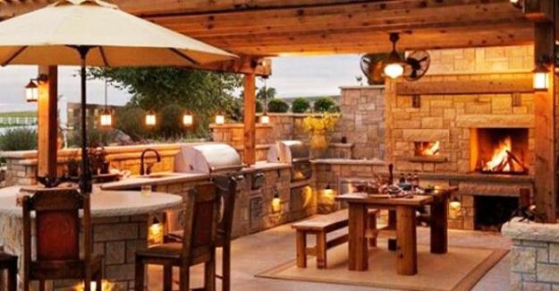 modern grilling areas backyard ideas
