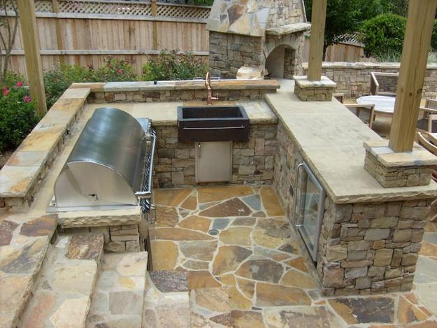 modern grilling areas backyard ideas