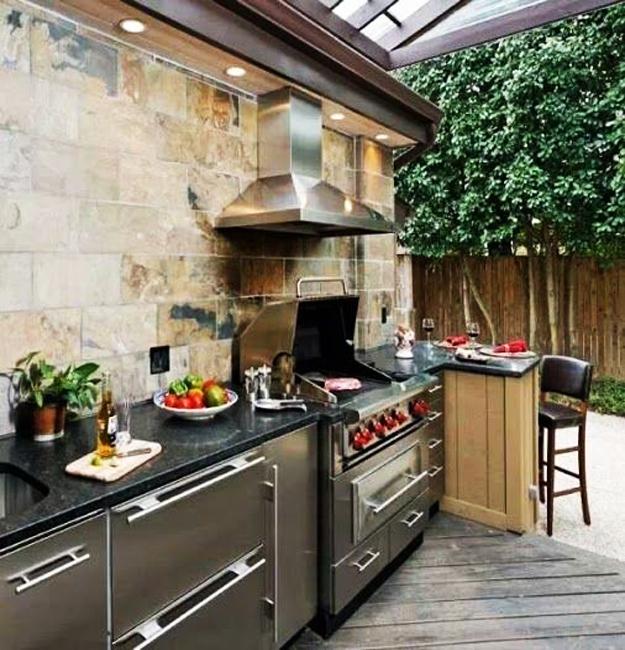 modern grilling areas backyard ideas