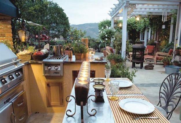 modern grilling areas backyard ideas