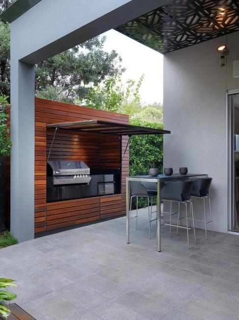 modern grilling areas backyard ideas