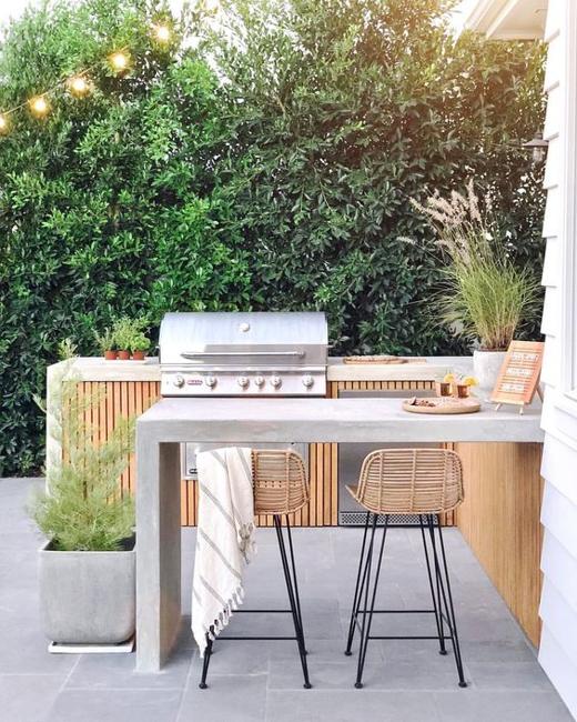 modern grilling areas backyard ideas
