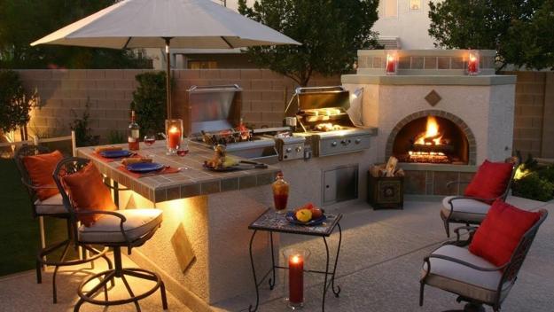 modern grilling areas backyard ideas