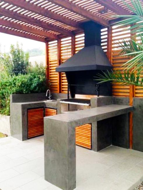 concrete bar table bbq area