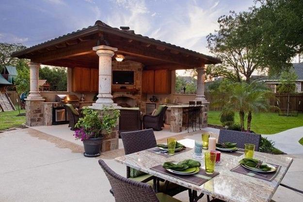 modern grilling areas backyard ideas