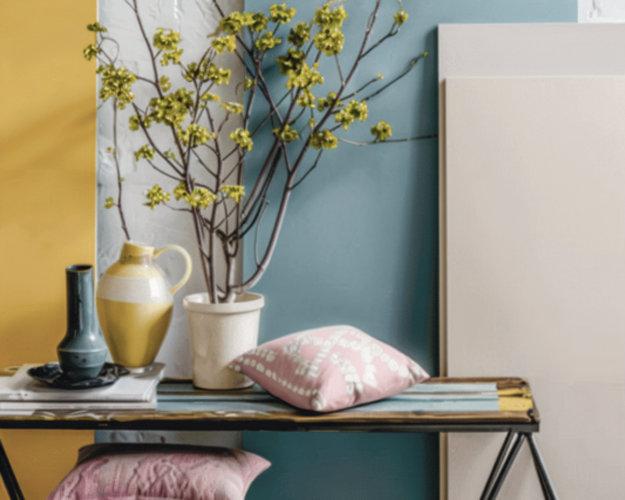 modern blue yellow color scheme