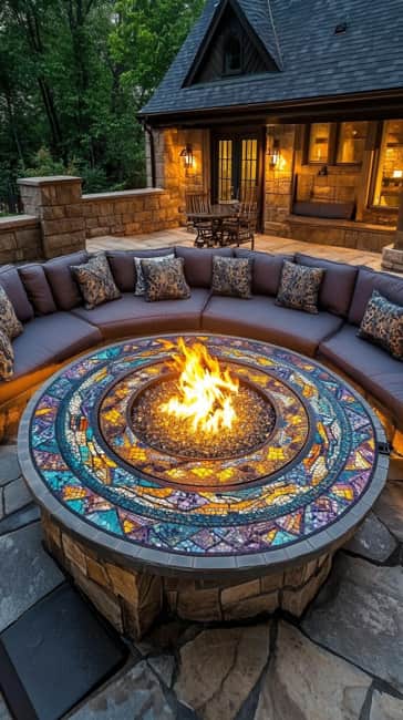 tiled fire table