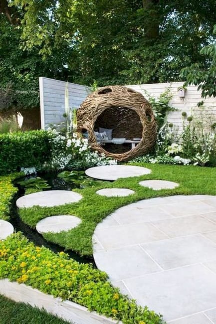 concrete slabs landscaping rocks modern ideas