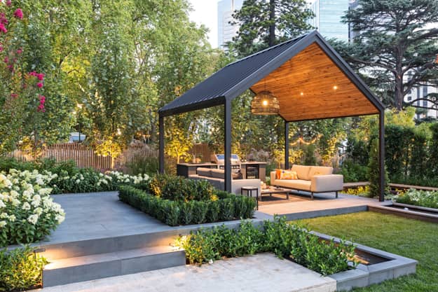 concrete slabs landscaping rocks modern ideas