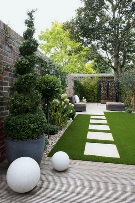 concrete slabs landscaping rocks modern ideas