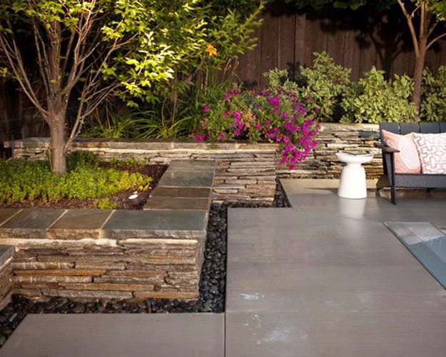 concrete slabs landscaping rocks modern ideas