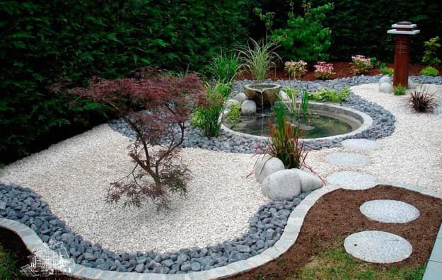 concrete slabs landscaping rocks modern ideas