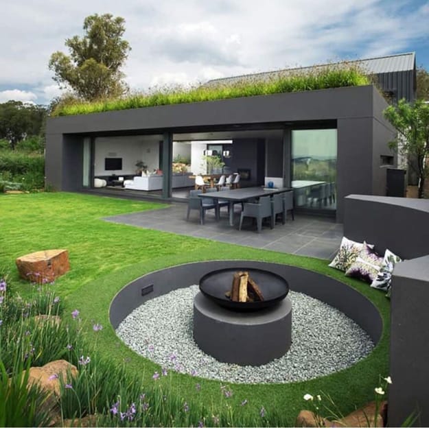 concrete slabs landscaping rocks modern ideas