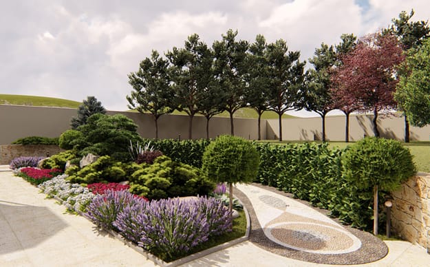 concrete slabs landscaping rocks modern ideas