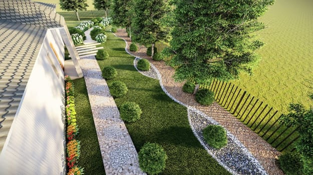 concrete slabs landscaping rocks modern ideas