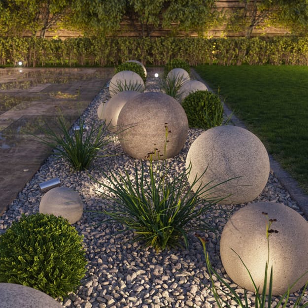 concrete slabs landscaping rocks modern ideas