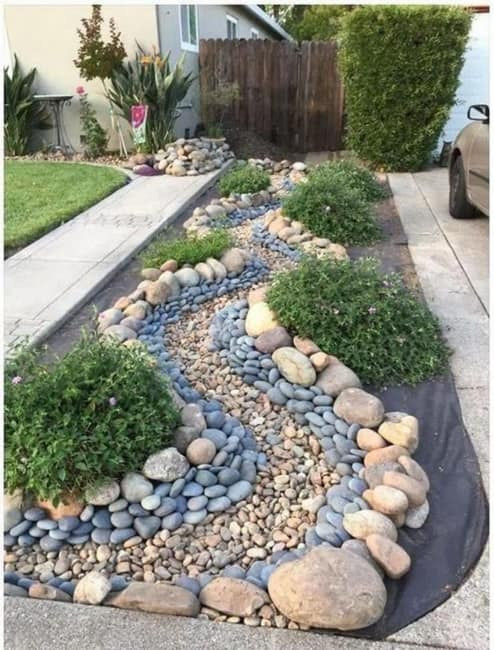 concrete slabs landscaping rocks modern ideas