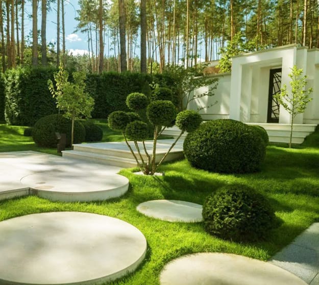 concrete slabs landscaping rocks modern ideas