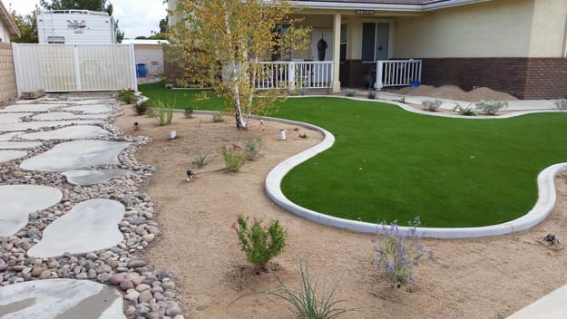 concrete slabs landscaping rocks modern ideas