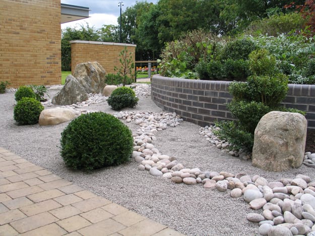 concrete slabs landscaping rocks modern ideas