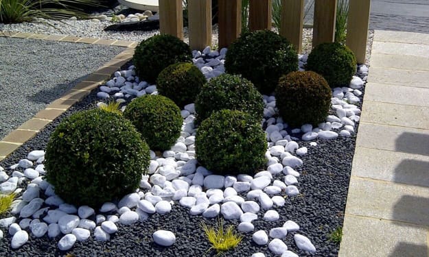 concrete slabs landscaping rocks modern ideas